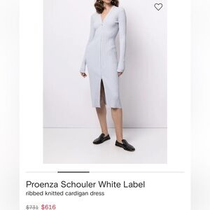 Proenza Schouler White Label ribbed knitted cardigan dress S NWT